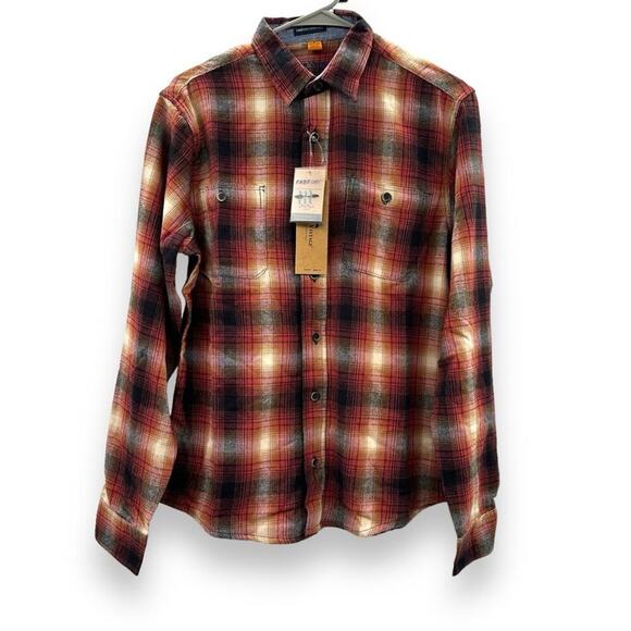 Tailor Vintage Airotec‎ Plaid Stretch Long Sleeve Button Down Shirt Sz S NEW - Picture 3 of 11